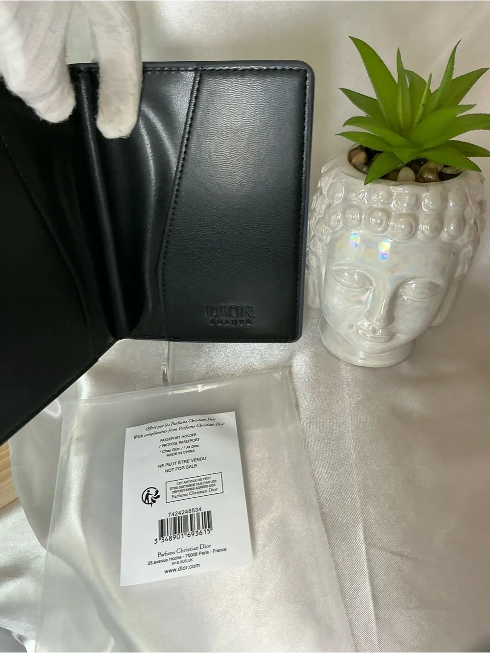 New Gift W Purchase Dior Black Leather Card & Passport Organizer